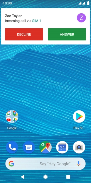 If the screen lock is turned off, press ANSWER.