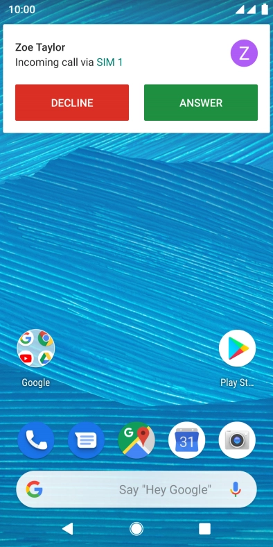 If the screen lock is turned off, press ANSWER.