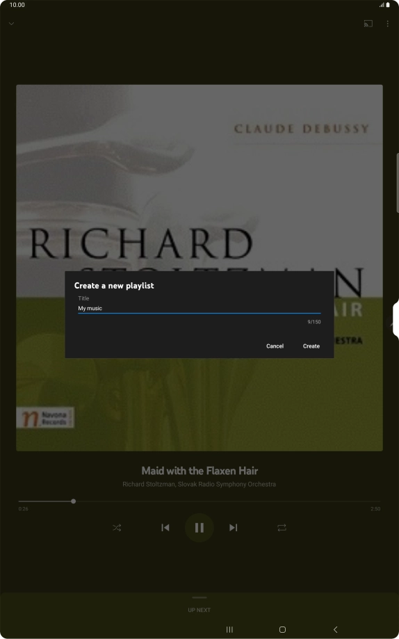 Key in a name for the playlist and press Create.
