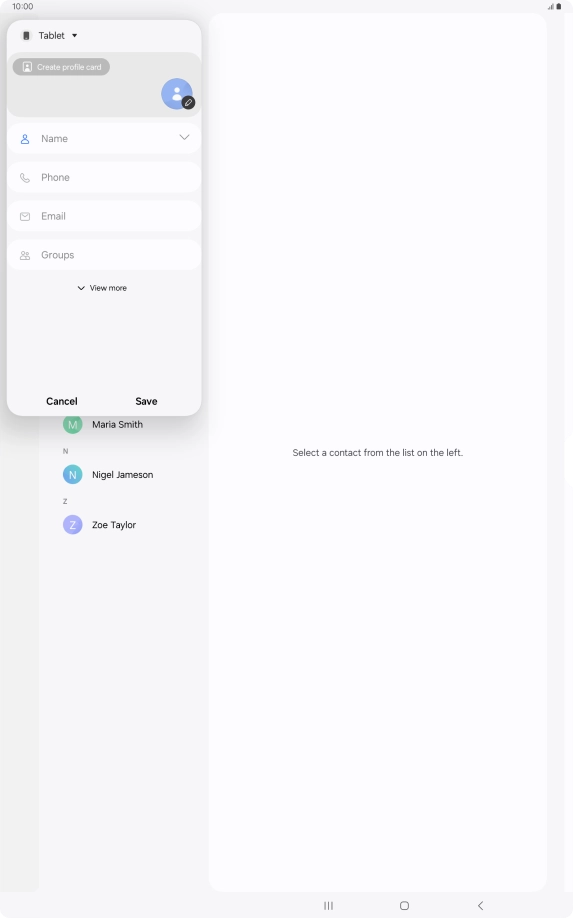 Press the address book drop down list.
