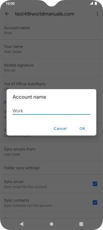 Key in the required account name and press OK.