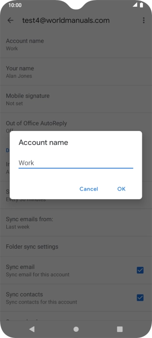 Key in the required account name and press OK.