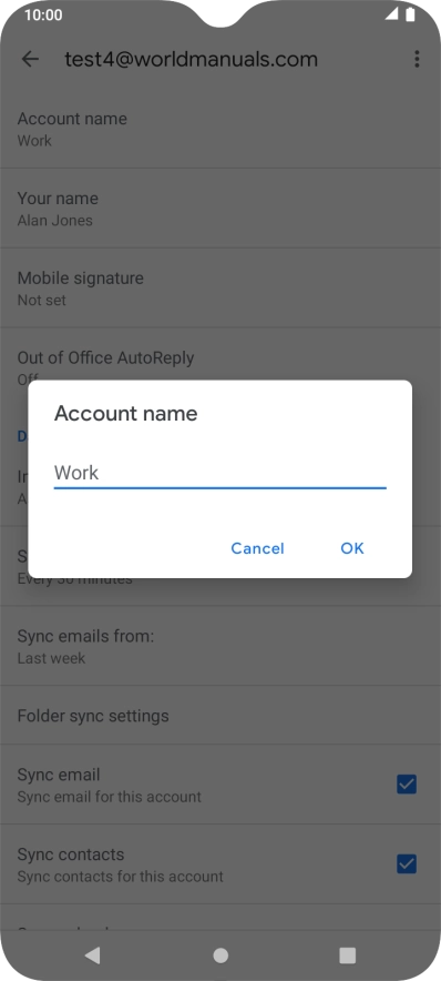 Key in the required account name and press OK.