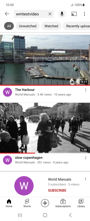 Press the required video clip.