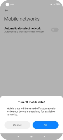Press OK and your phone will search for networks.