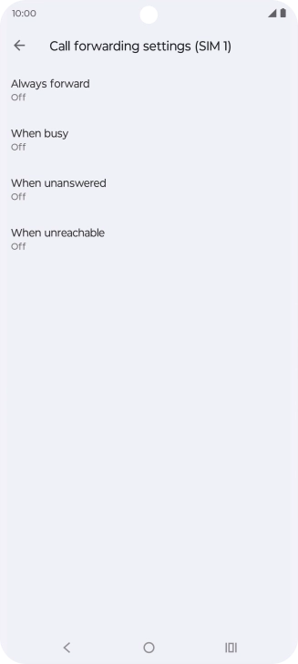 Press the required divert type.
