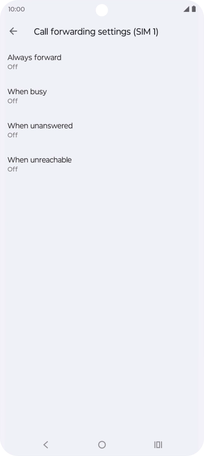 Press the required divert type.