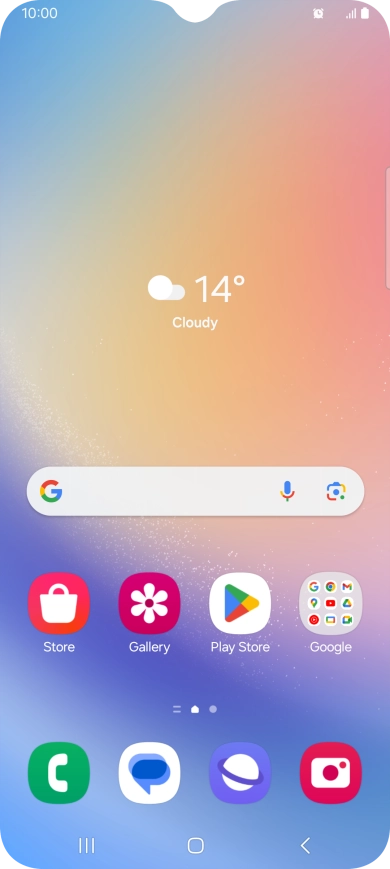 The alarm icon shows that the alarm is set.