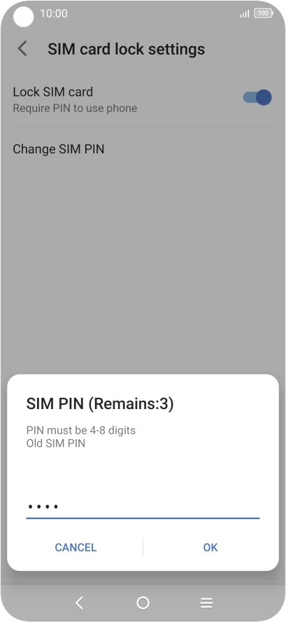 Key in your current PIN and press OK.