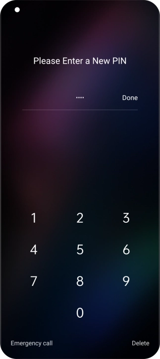 Key in a new four-digit PIN and press Done.