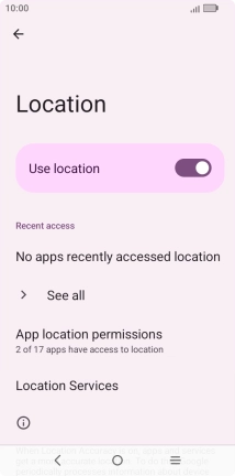 Press App location permissions.