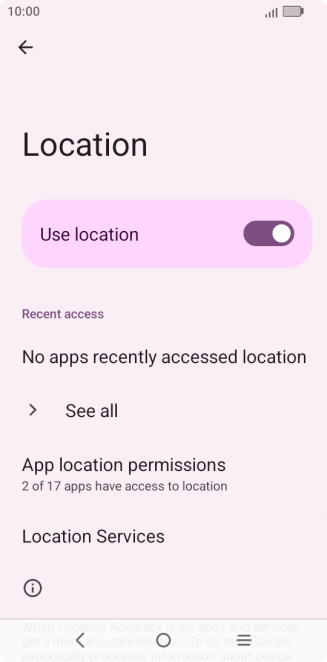 Press App location permissions.