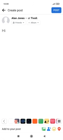 Write the required text and press POST.