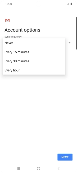 Press the required setting.