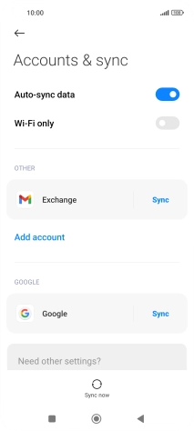 Press the required email account.