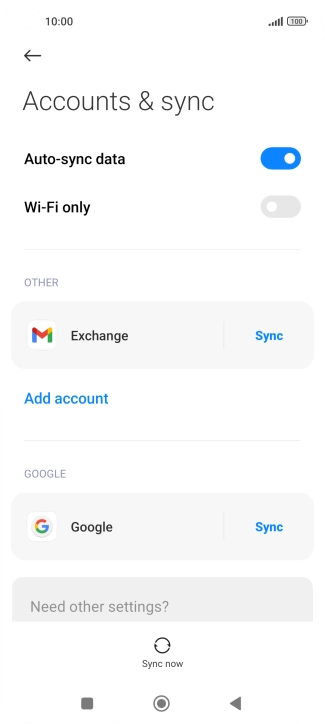Press the required email account.