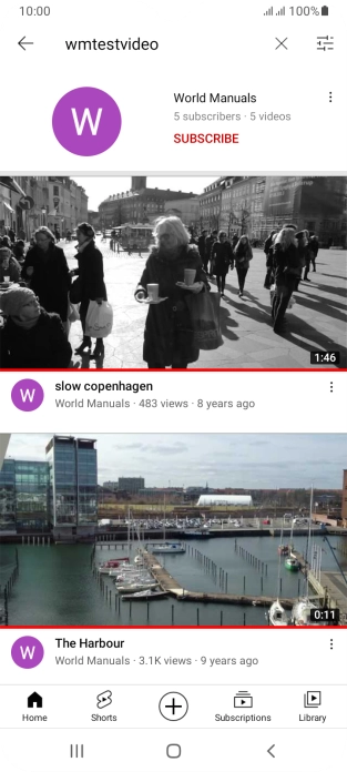 Press the required video clip.