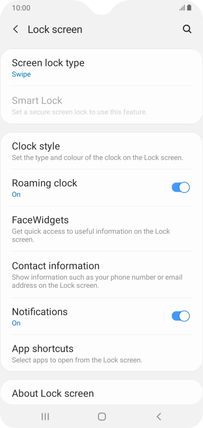 Press Screen lock type.