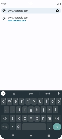 Key in the address of the required web page and press arrow right.