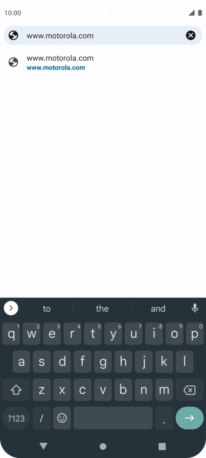 Key in the address of the required web page and press arrow right.