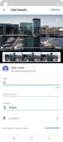 Key in the required text and press UPLOAD.