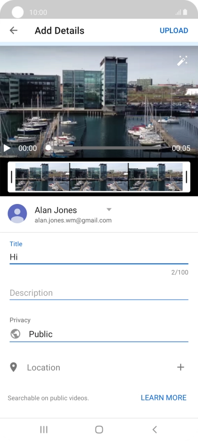 Key in the required text and press UPLOAD.