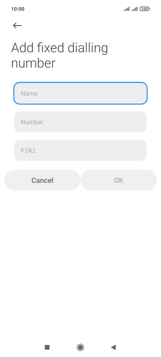 Press Name and key in the required name.