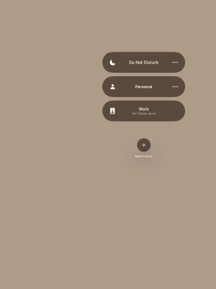 Press the required focus mode to activate or deactivate it immediately.