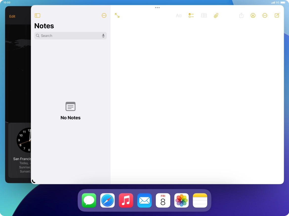 To open a non-visible running application, press the menu icon.