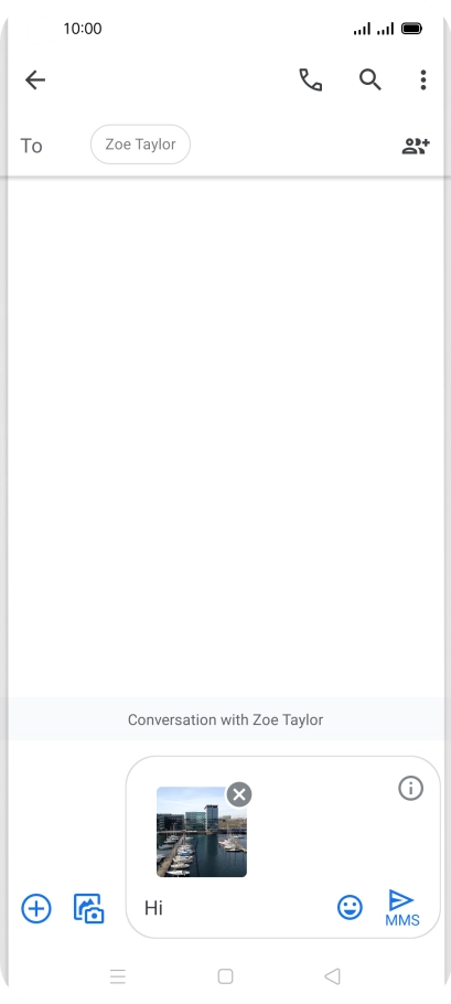 Press the send icon when you've finished your picture message.