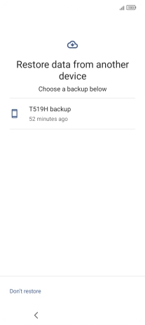 Press the required backup and your phone restores the content of the selected backup. Subsequently, follow the instructions on the screen to set up your phone and prepare it for use.