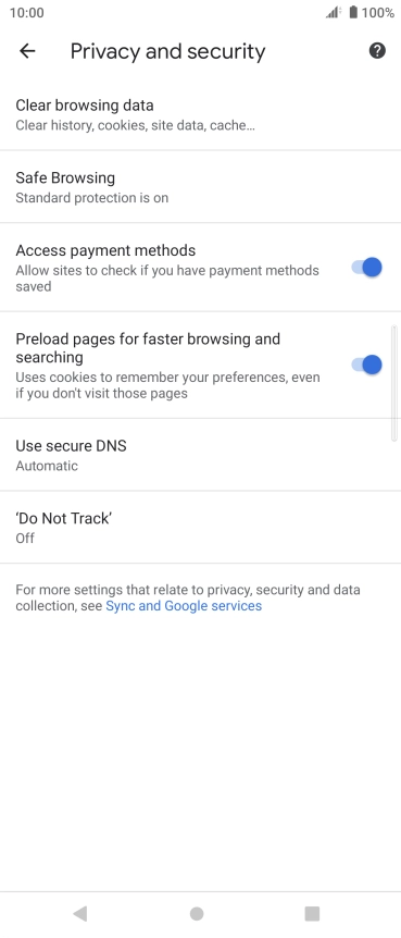 Press Clear browsing data.