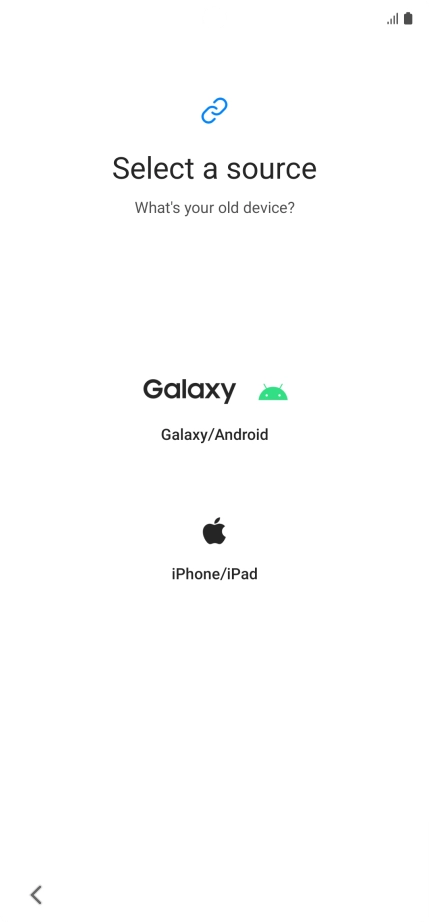 Press the required setting and follow the instructions on the screen to transfer the content from another phone.