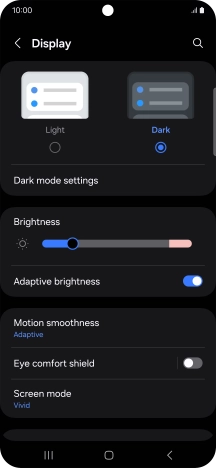 Press Dark mode settings.