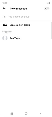 Press the search field and key in the first letters of the recipient's name.