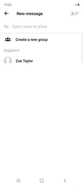 Press the search field and key in the first letters of the recipient's name.