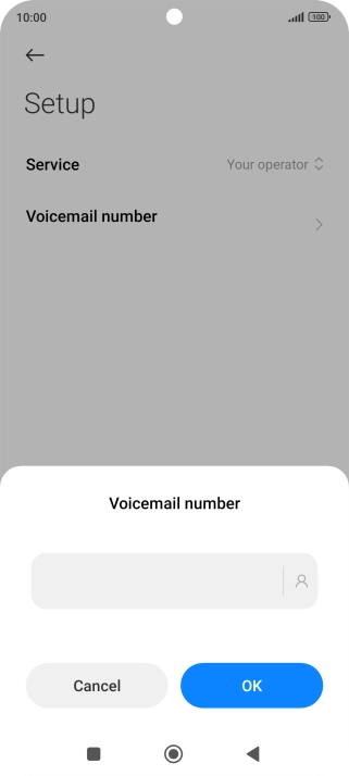 Key in +447836121121 and press OK.