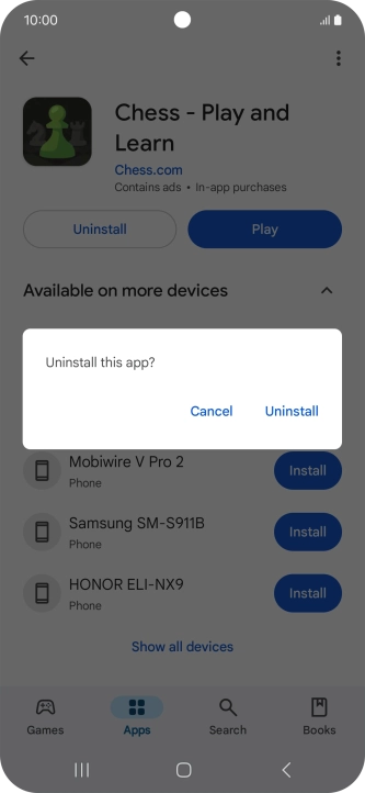 Press Uninstall.