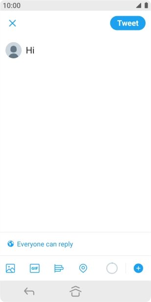 Write the required text and press Tweet.