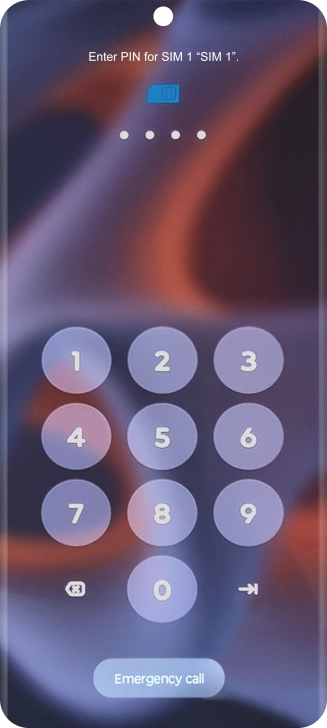 If your SIM is locked, key in your PIN and press the confirm icon.