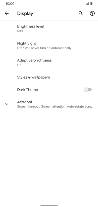 Press Brightness level.
