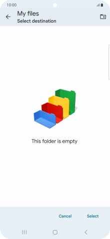 To create a new folder, press the new folder icon and follow the instructions on the screen to create a new folder.