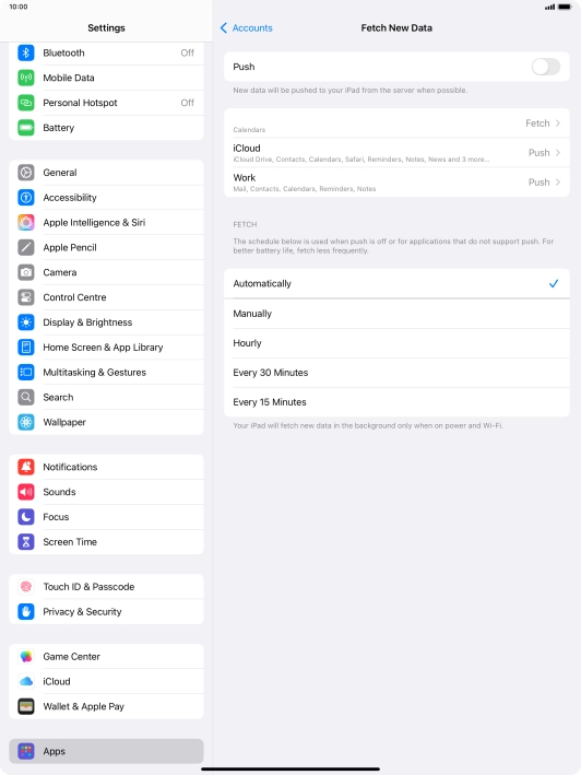 If you turn off the function, press the required setting.