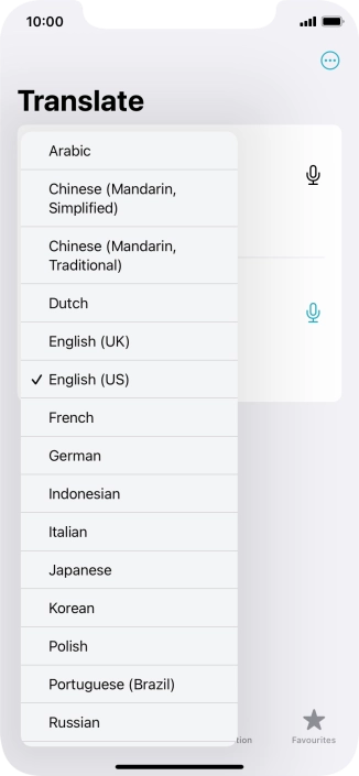Press the required source language.