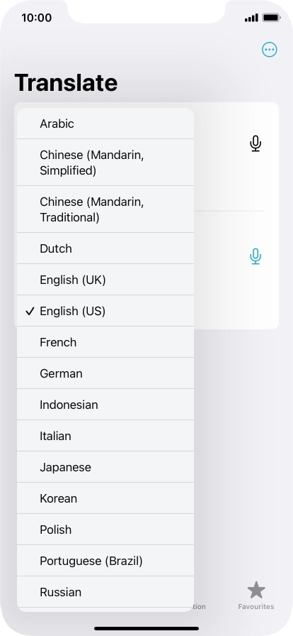 Press the required source language.