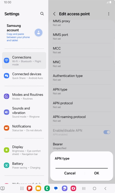 Key in default and press OK.