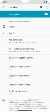 Press Google Location Accuracy.