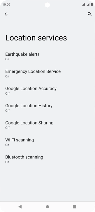 Press Google Location Accuracy.