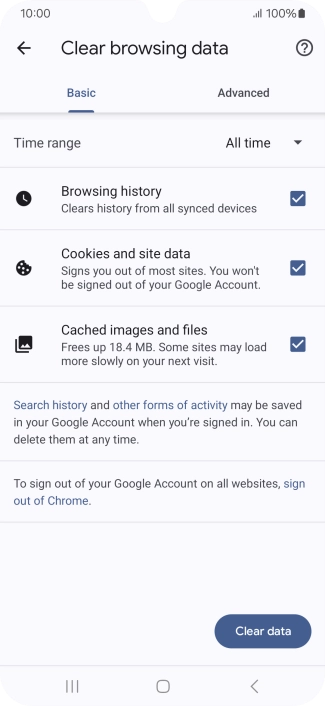 Press the fields next to the required data types.