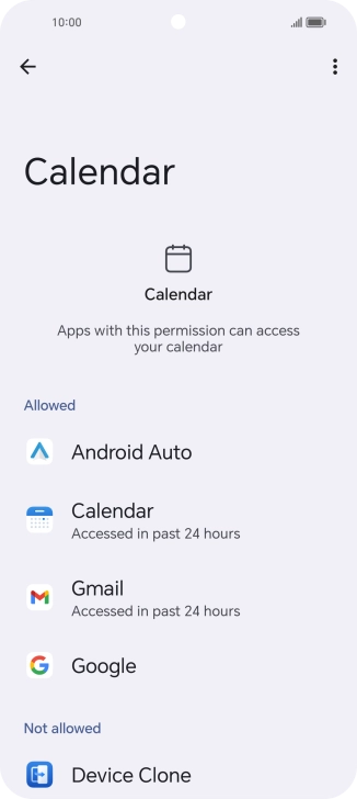 The total app activity for the selected phone function is displayed.